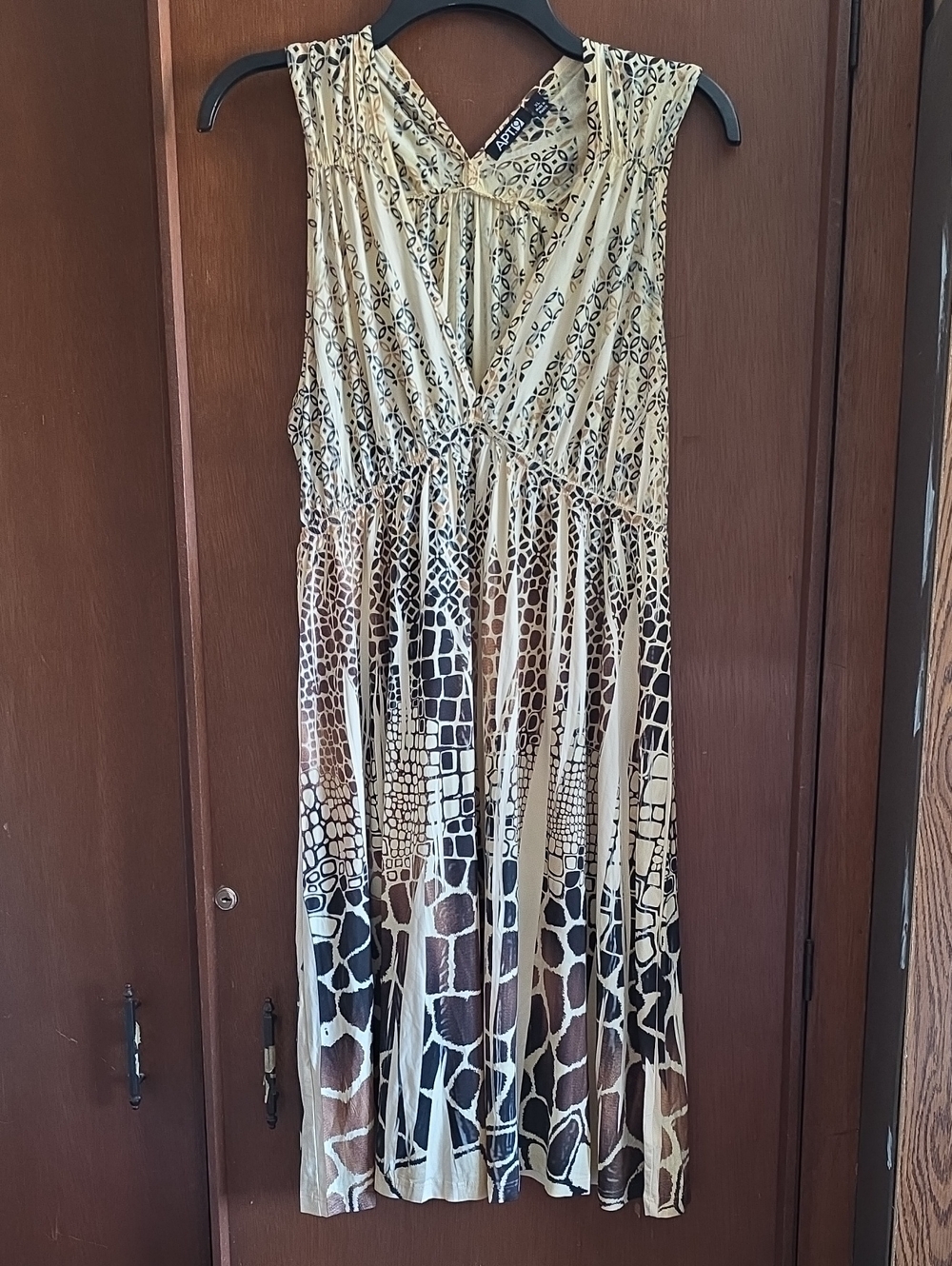 Apt. 9 NWT Beige, Brown and Black Animal-Print Midi Dress Sz Xl